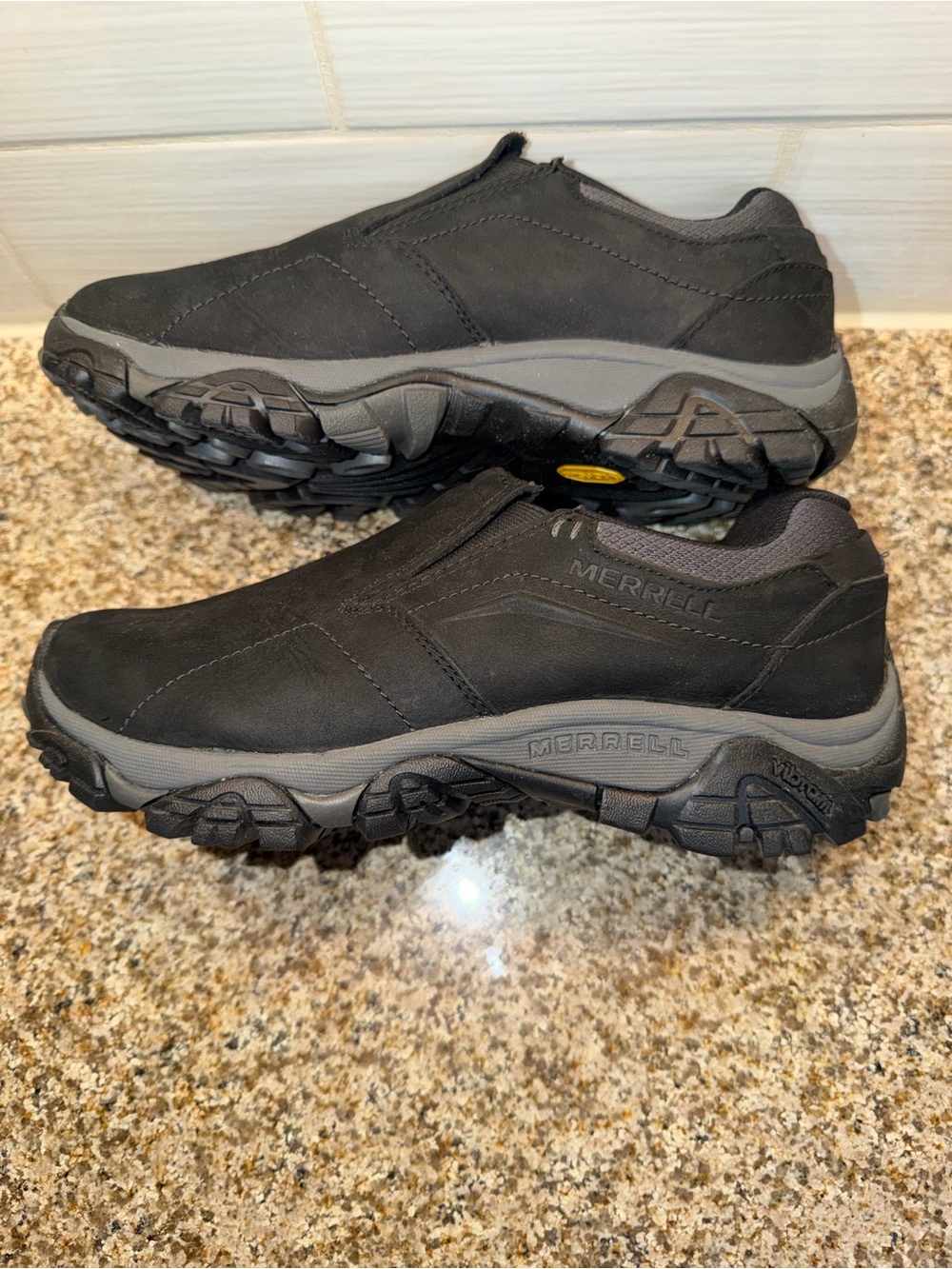 Merrell Men's Black and Gray Slip-On Hiking Shoes